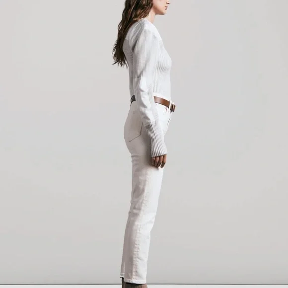Rag & Bone Nina High Rise Ankle Cigarette Jeans, Ecru - Picture 4 of 14